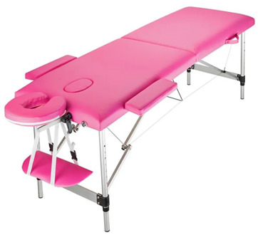Hot Sales 2 section folding portable aluminum foot beauty massage bed 60CM wide pink beauty salon beauty bed