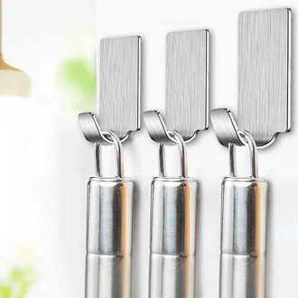 Hot Self Adhesive Kitchen Wall Door Hook Stainless Steel Holder Hanger For Bathroom Door Wall Kitchen Tools