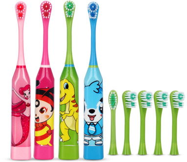 Hot Sell Children Cartoon Pattern Electric Toothbrush Double-sided Teeth Tooth Brush Heads For Kids with Soft Replacement Heads