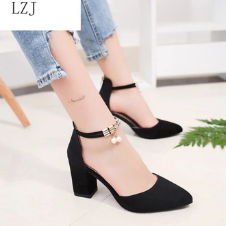 Hot Selling 2018 Side With Summer Women Shoes Pointed Toe Pumps Dress Shoes High Heels Boat Shoes Wedding Shoes Tenis Feminino
