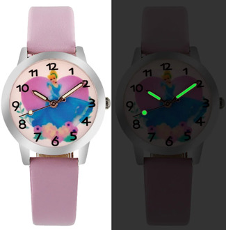 hot selling children cute Princess dial quartz watch Snow White Girl Cartoon Birthday Party Gift for kids watch Pointer luminous