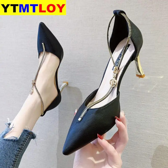HOT Sexy Stiletto Women Pumps Plaid Pointed Toe Shallow Thin Footwear Spring Party Ladies Green Shoes Summer High Heels