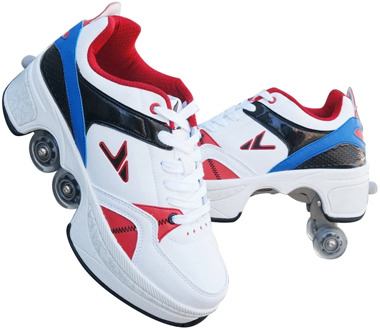 Hot Shoes Casual Sneakers Walk+Skates Deform Wheel Skates for Adult Men Women Unisex Couple Childred Runaway Skates Four-wheeled