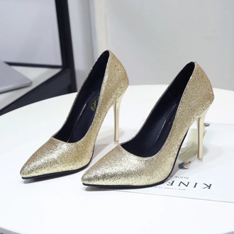 HOT Spring Autumn Women Pumps Sexy Gold Silver High Heels Shoes Fashion Pointed Toe Wedding Shoes Party Women Shoes D-81