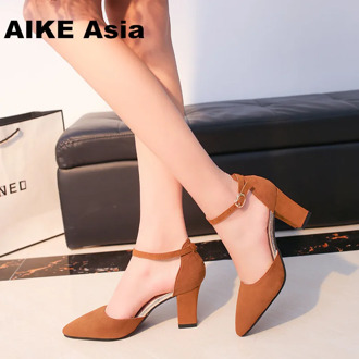 HOT SummerSandalias Femeninas High Heels Flock Pointed Sandals Sexy Female Summer Shoes Mujer Zapatos Mujer Pumps 2019