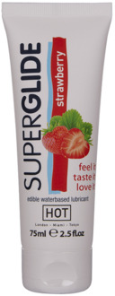 Hot Superglide - Eetbaar Waterbasis Glijmiddel - Aardbei - 3 fl oz / 75 ml