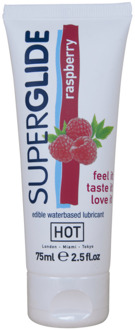 Hot Superglide - Eetbaar Waterbasis Glijmiddel - Framboos - 3 fl oz / 75 ml