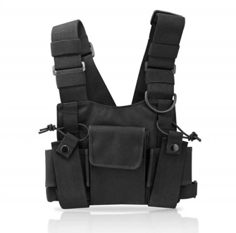 HOT!Tactical Vest Nylon Military Vest Chest Pack Pouch Holster Tactical Harness Walkie Talkie Radio Waist Pack For Two Way Radio