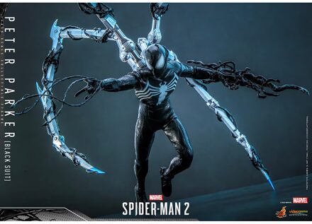 Hot Toys 1:6 Scale Marvel Spider-Man 2 Peter Parker Black Suit Statue