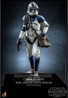 Hot Toys Star Wars: The Clone Wars Scale 1:6 Heavy Weapons Clone Trooper and BARC Speeder with Sidecar Statue (31cm)