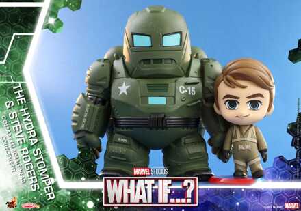 Hot Toys What If...? Cosbaby (S) Mini Figures Hydra Stomper & Steve Rogers 10 cm - Damaged packaging