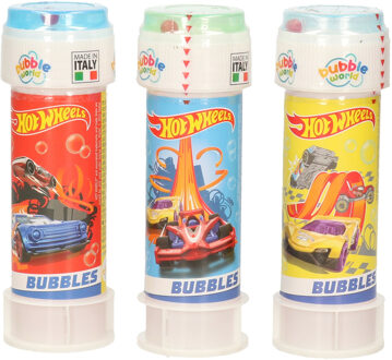 Hot Wheels 3x Hot Wheels race autos bellenblaas flesjes met bal spelletje in dop 60 ml voor kinderen - Bellenblaas