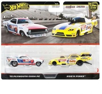 Hot Wheels Premium 2-Pack 2025 Mix 3 Rob N'Pinks & Plymouth 'Cuda Funny Car
