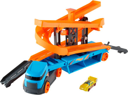 Hot Wheels transporter Lift en Launch 40 cm oranje/blauw