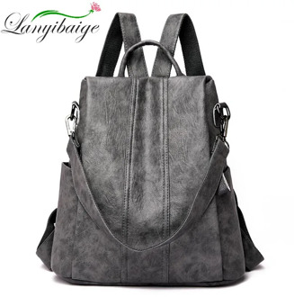 Hot Women Waterproof anti-theft Leather Backpacks Bags For Girls Female Shoulder Bag Multifunction Traveling Backpack Mochilas