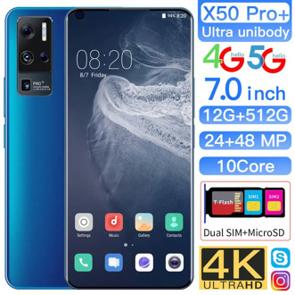 Hot X50 Pro+ 7 Inch Big Screen Smartphones 10-Core MT6889 5G LET Cellphones 12GB+512GB Android10 5500mAh Dual SIM Mobile Phone