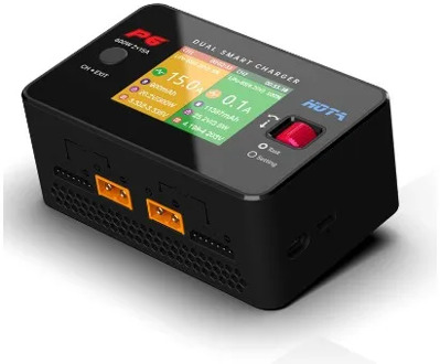 HOTA P6 DC600W 15AX2 DC Dual Channel Smart Type-C Output Charger Discharger for Lipo NiMH Battery w/ Mobile Service Charging