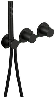 Hotbath Ace Afbouwdeel - voor inbouwthermostaat - 2-weg - omstel - handdouche - doucheslang - zwart geborsteld PVD AC071EXTMBP