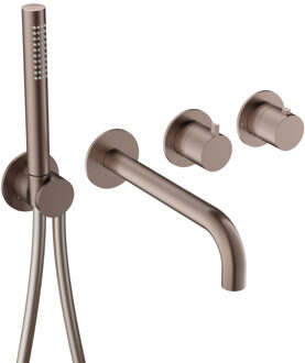 Hotbath Ace Afbouwdeel - voor inbouwthermostaat - 2-weg - stop omstel - uitloop - handdouche - doucheslang - Geborsteld Koper PVD AC072EXTBCP Koper geborsteld