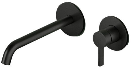 Hotbath Ace Afbouwdeel - voor wastafelmengkraan - 20cm uitloop - zwart geborsteld PVD AC105EXTMBP