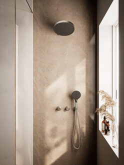 Hotbath ACE Regendoucheset - inbouwkraan - thermostatisch - 30cm hoofddouche - handdouche - geborsteld nikkel SWAC009GN Nikkel geborsteld