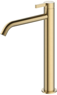 Hotbath Ace Wastafelmengkraan - hoog - opbouw - zonder waste - Geborsteld Messing PVD AC003HBBP Messing geborsteld (goud)