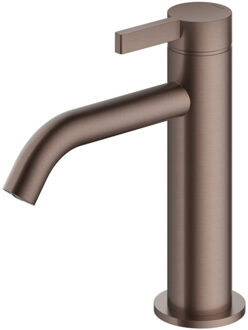 Hotbath Ace Wastafelmengkraan - laag - opbouw - zonder waste - Geborsteld Koper PVD AC003BCP Koper geborsteld