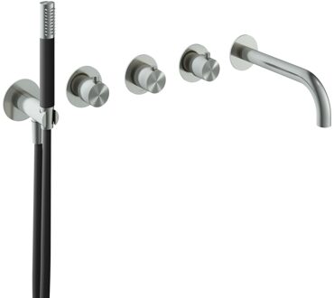 Hotbath Afbouwdeel Archie Bad Thermostaat 2 Stopkranen Met Uitloop RVS316