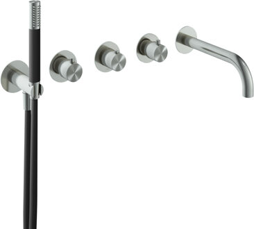 Hotbath Afbouwdeel Hotbath Archie Bad Thermostaat 2 Stopkranen Met Uitloop RVS316