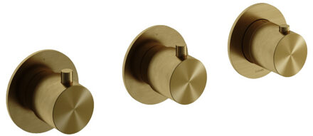 Hotbath Afbouwdeel Hotbath Archie Inbouw Douche Thermostaat 2 Stopkranen Horizontaal en Verticaal Geborsteld Messing PVD