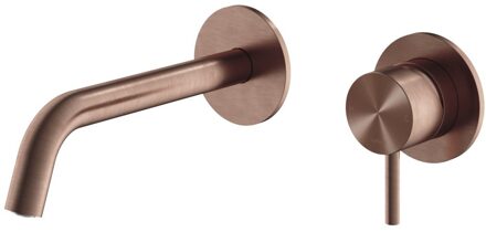 Hotbath Afbouwdeel Hotbath Archie Inbouw Wastafelmengkraan 18CM Uitloop Geborsteld Koper PVD