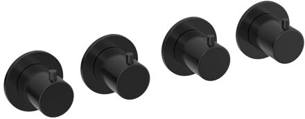 Hotbath Afbouwdeel Hotbath Cobber Douche Thermostaat 3 Stopkranen Horizontaal en Verticaal Geborsteld Zwart PVD