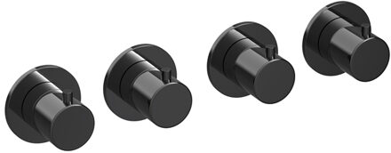 Hotbath Afbouwdeel Hotbath Cobber Douche Thermostaat 3 Stopkranen Horizontaal en Verticaal Gepolijst Zwart PVD