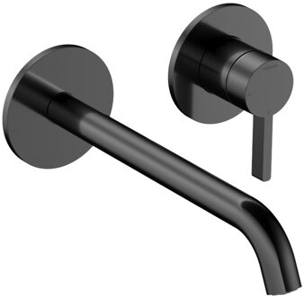 Hotbath Afbouwdeel - Inbouw Hotbath Ace wastafelmengkraan Met 20cm Uitloop Gepolijst Zwart PVD