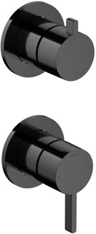 Hotbath Afbouwdeel mengkraan met 2-weg omstel Ace Gepolijst Zwart PVD