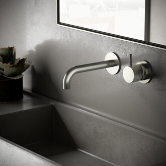 Hotbath Afbouwdeel tbv Inbouw Wastafelkraan Hotbath Cobber X 18 cm Geborsteld Nikkel