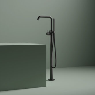 Hotbath Afbouwdeel Vrijstaande Badmengkraan Hotbath Ace Geborsteld Zwart PVD