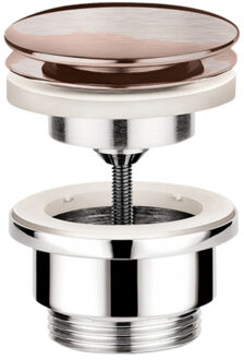 Hotbath Afvoerplug Hotbath Cobber Always-Open met Schroef Rond Geborsteld Koper PVD