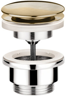 Hotbath Afvoerplug Hotbath Cobber Always-Open met Schroef Rond Geborsteld Messing Living Colours