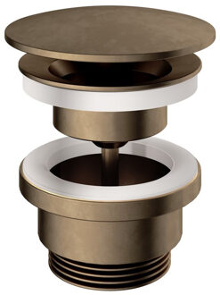 Hotbath Afvoerplug Hotbath Cobber Always-Open met Schroef Rond Verouderd Messing Living Colours