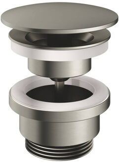 Hotbath Afvoerplug Hotbath Gal Always-Open met Schroef Rond Geborsteld Nikkel PVD