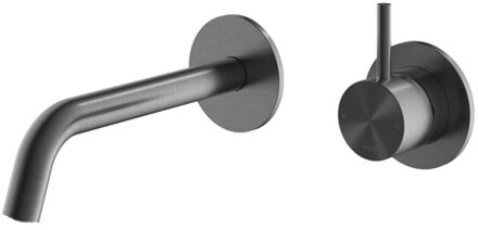 Hotbath ARCHIE Wastafelmengkraan - afbouwdeel - 20cm - Geborsteld gunmetal PVD AR125EXTBGP Gunmetal geborsteld (antraciet)