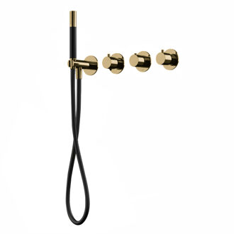 Hotbath Bad- en Douchethermostaat Hotbath Cobber Inbouw 2 Stopkranen Gepolijst Messing PVD (excl. inbouwdeel)