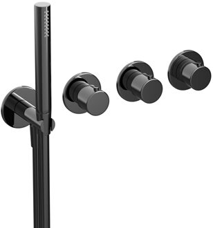 Hotbath Bad- en Douchethermostaat Hotbath Cobber Inbouw 2 Stopkranen Gepolijst Zwart PVD (excl. inbouwdeel)