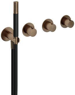 Hotbath Bad- en Douchethermostaat Hotbath Cobber Inbouw 2 Stopkranen Verouderd Messing (excl. inbouwdeel) Living Colours