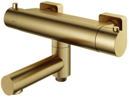 Hotbath Badkraan Gal Opbouw Thermostaatkraan Met Wegdraaibare Uitloop Geborsteld Messing PVD