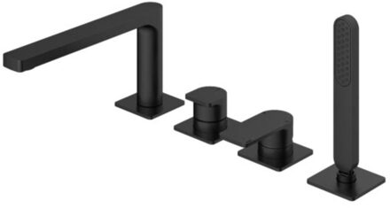 Hotbath Badrandkraan Gal Mengkraan Met 2-Weg Omstel Met Uitloop Geborsteld Gunmetal PVD