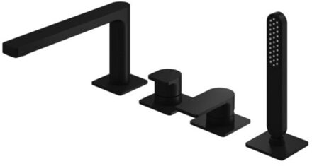 Hotbath Badrandkraan Gal Mengkraan Met 2-Weg Omstel Met Uitloop Mat Zwart