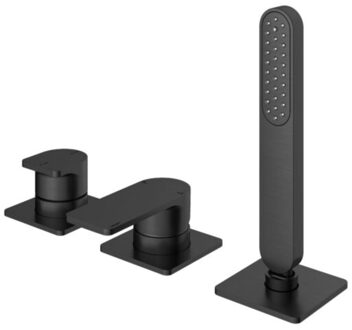 Hotbath Badrandkraan Gal Mengkraan Met 2-Weg Omstel Zonder Uitloop Geborsteld Gunmetal PVD