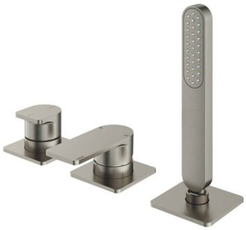 Hotbath Badrandkraan Gal Mengkraan Met 2-Weg Omstel Zonder Uitloop Geborsteld Nikkel PVD